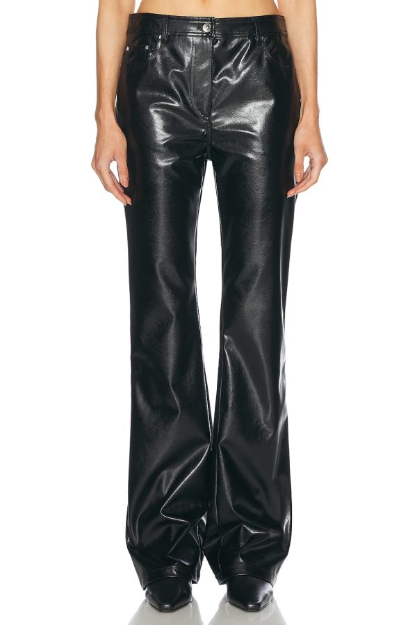 RABANNE Faux Leather Pant in Black - Black. Size 25 (also in 26, 27, 28, 29, 30).
