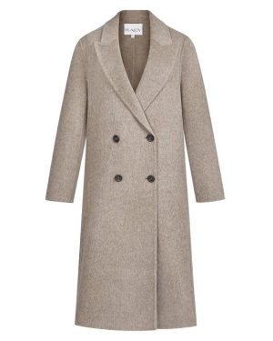 RAEY Double-Breasted Wool Coat - Beige