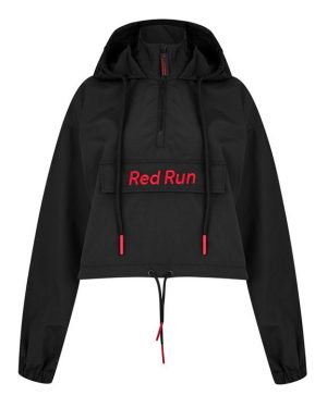 RED RUN Inky Cropped Windbreaker - Black