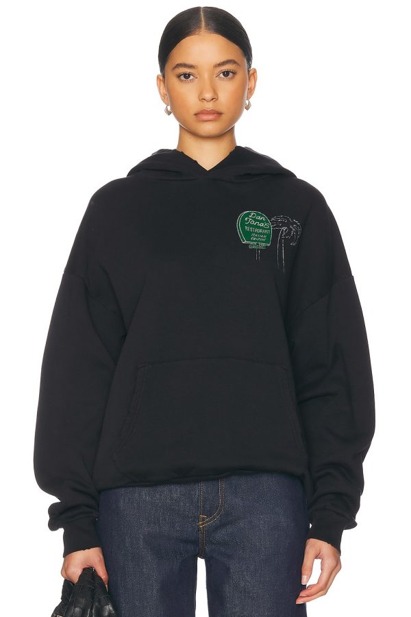 RE/DONE Dan Tanas Sign Modern Hoody in Washed Black - Black. Size S (also in XS).