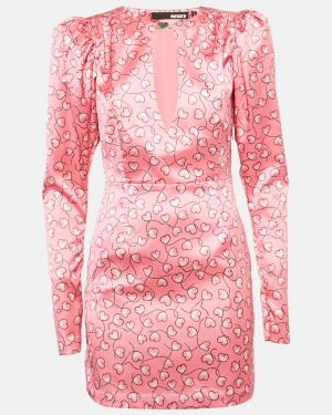 ROTATE BIRGER CHRISTENSEN Pink Printed Satin Cut-Out Mini Dress S