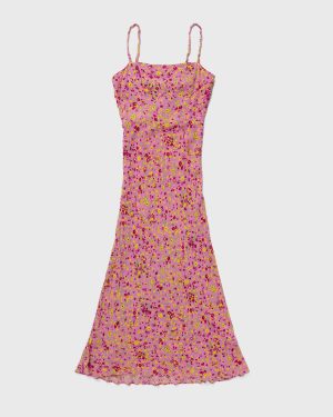 ROTATE Birger Christensen Jacquard Midi Slip Dress women Dresses pink in size:XS