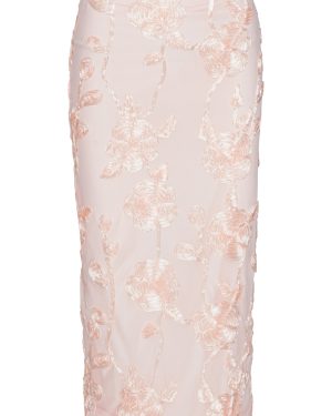 ROTATE - Floral-Appliqud Mesh Midi Skirt - Light Pink - EU 36 - Moda Operandi