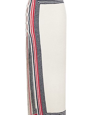 Rabanne - Buttoned Cotton-Blend Maxi Skirt - Stripe - M - Moda Operandi