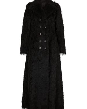 Rabanne Double-breasted Alpaca-blend Coat - Black - 40 (UK12 / M)