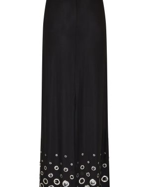 Rabanne - Eyelet-Detailed Cupro Maxi Skirt - Black - FR 34 - Moda Operandi