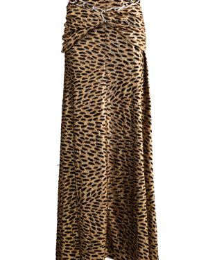 Rabanne Leopard-devor Lam Maxi Skirt - Multi Animal - 38 (UK10 / S)