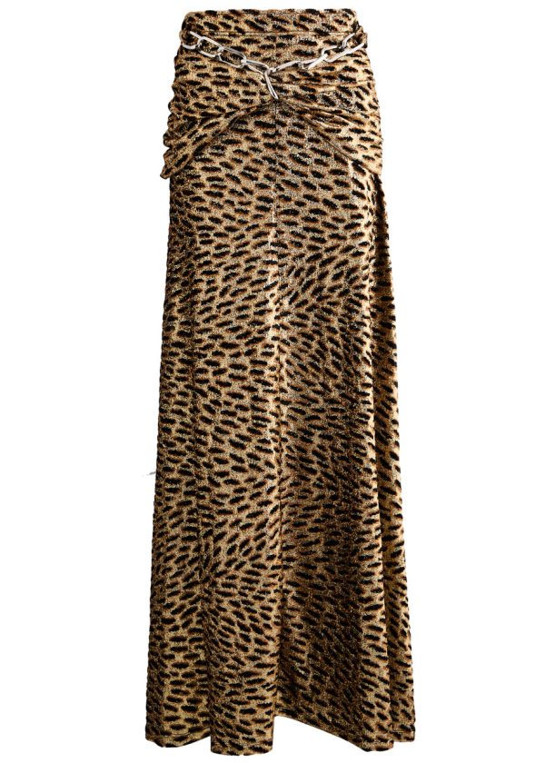 Rabanne Leopard-devor Lam Maxi Skirt - Multi Animal - 38 (UK10 / S)