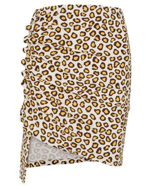 Rabanne Leopard-print Ruched Stretch-jersey Mini Skirt - 10