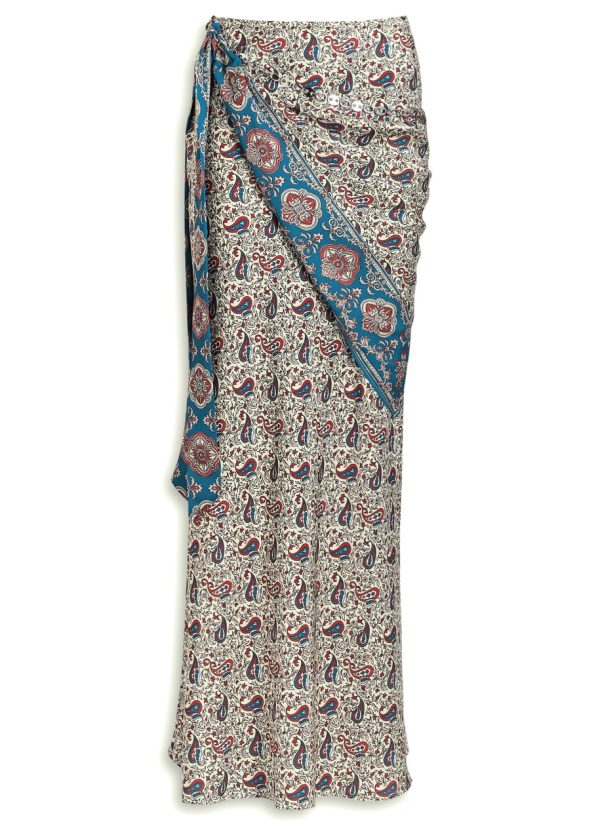 Rabanne Paisley-printed Satin Maxi Skirt - Multi Print - 42 (UK14 / L)