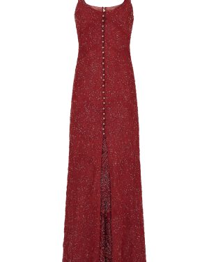 Rabanne - Sequin-Embellished Beaded Midi Dress - Red - FR 34 - Only At Moda Operandi