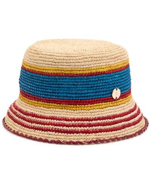 Rabanne Striped Raffia Bucket hat - Multicoloured - One Size