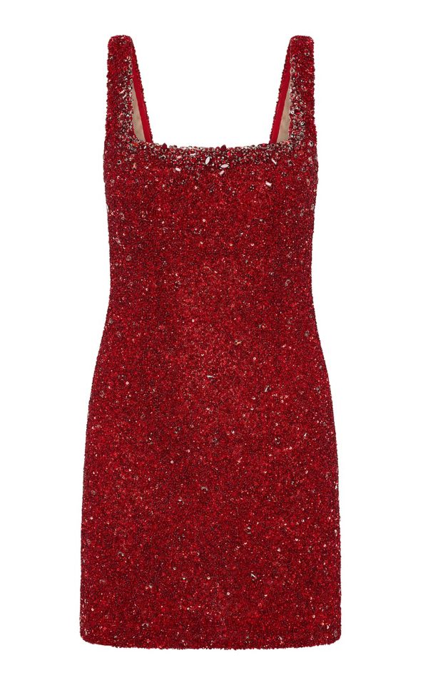 Rachel Gilbert - Kaity Embellished Tulle Mini Dress - Red - US 0 - Only At Moda Operandi