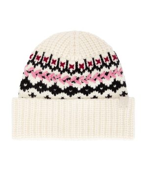 Rag & Bone Leigh Fair Isle Beanie in White.