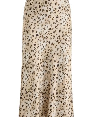 Rails Anya Leopard-print Satin Midi Skirt - S (UK8-10 / S)