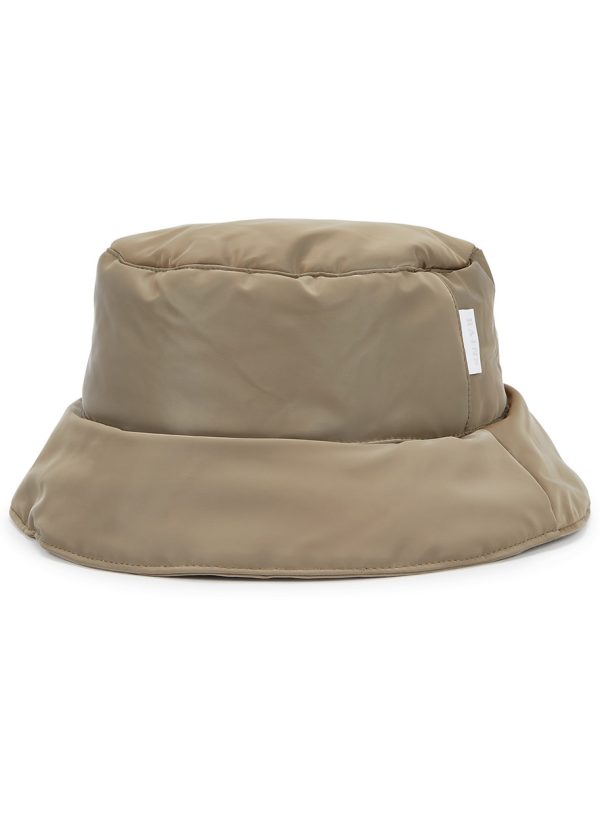Rains Taupe Padded Satin-shell Bucket hat - XS/S