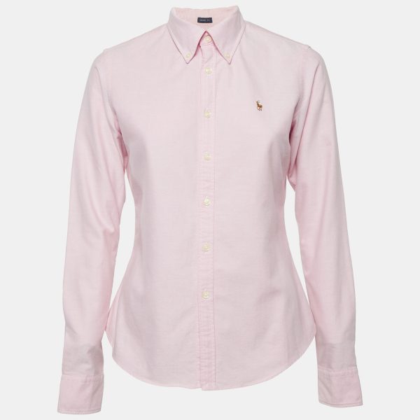 Ralph Lauren Pink Cotton Button Front Long Sleeve Shirt M