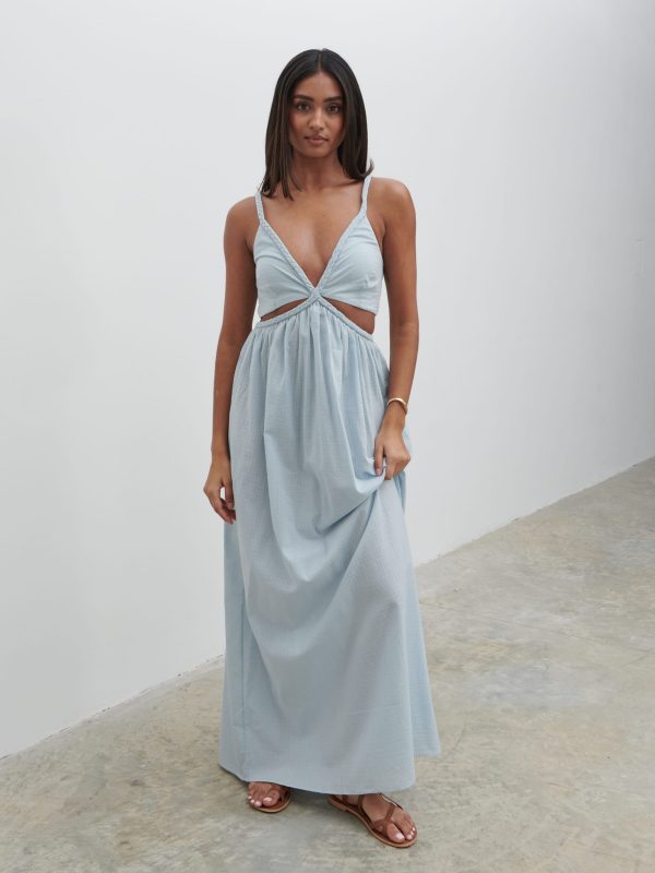 Ramona Cut Out Maxi Dress - Powder Blue, 16