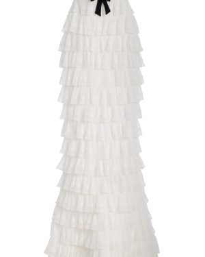 Rasario - Tiered Lace Maxi Skirt - White - FR 34 - Moda Operandi