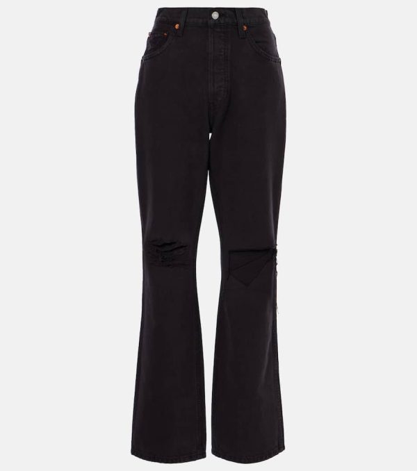 Re/Done 90s distressed high-rise flared jeans