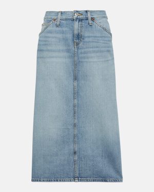 Re/Done Low Rider denim midi skirt