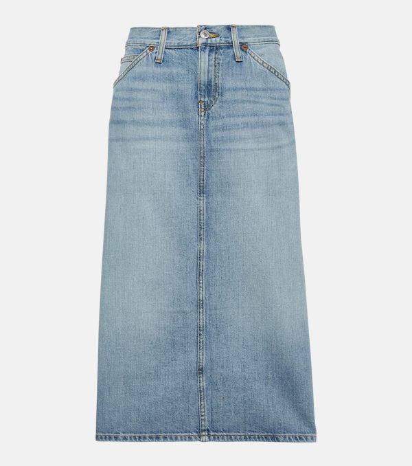Re/Done Low Rider denim midi skirt