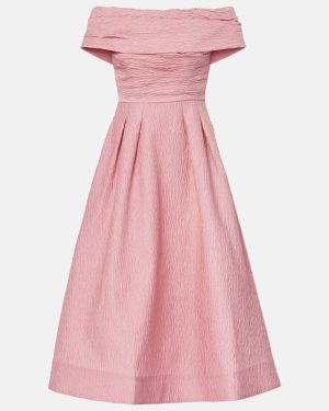 Rebecca Vallance Adalyn off-shoulder brocade midi dress