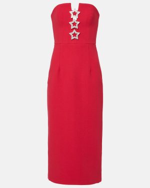 Rebecca Vallance Akari embellished strapless crepe midi dress