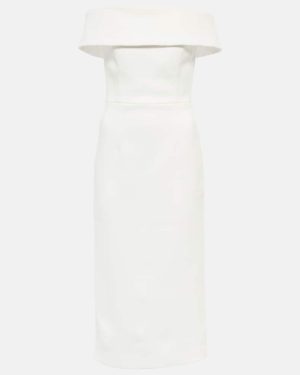 Rebecca Vallance Bridal Amore off-shoulder crepe midi dress