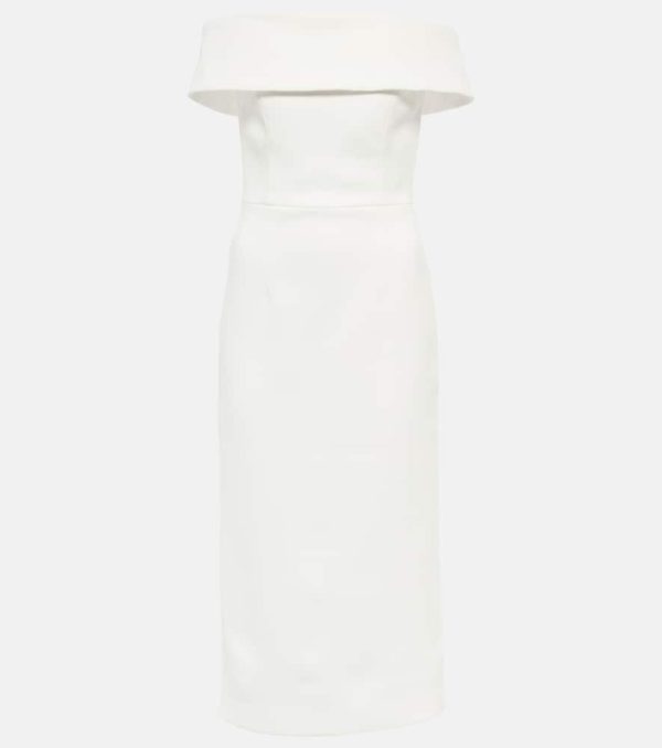 Rebecca Vallance Bridal Amore off-shoulder crepe midi dress