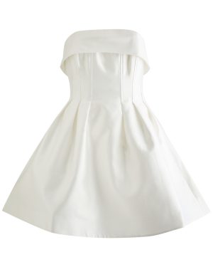 Rebecca Vallance Cristine Strapless Satin Mini Dress - Ivory - 4 (UK4 /xxs)