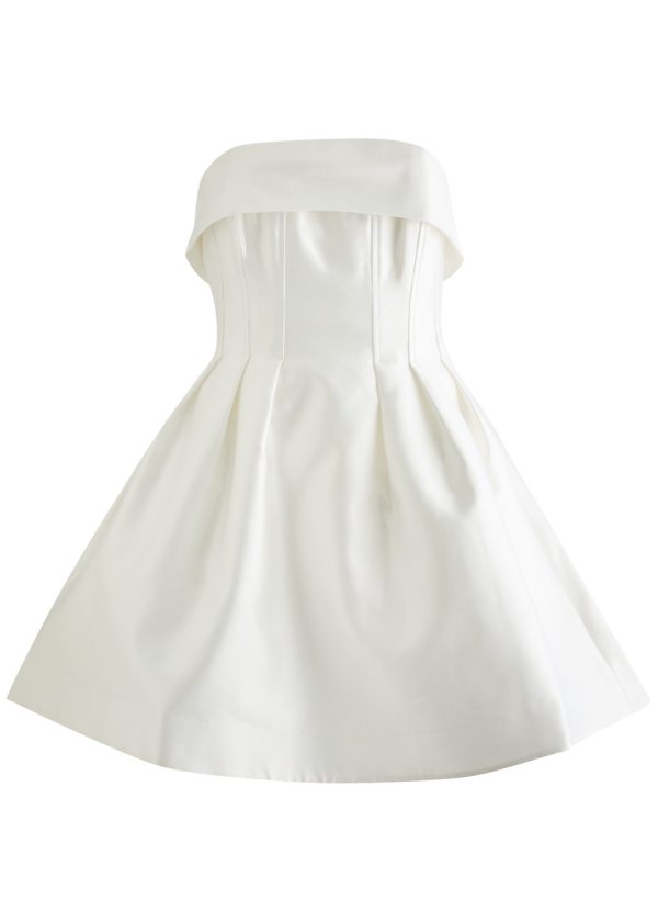 Rebecca Vallance Cristine Strapless Satin Mini Dress - Ivory - 4 (UK4 /xxs)