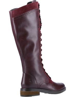 (Red, 3 (Adults')) Hush Puppies Rudy Leather And Suede Women's Burgundy Boots