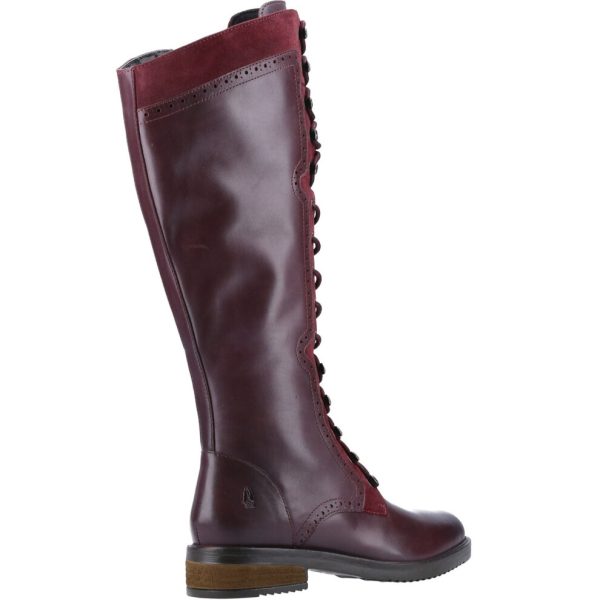 (Red, 3 (Adults')) Hush Puppies Rudy Leather And Suede Women's Burgundy Boots