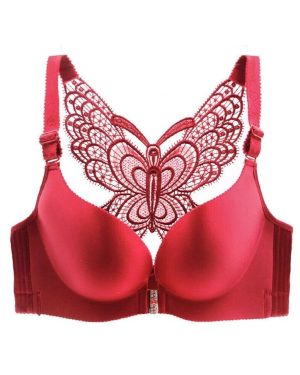( Red, 38E) Secrets Comfort Rose Bra Floral Secrets No Wire Bra
