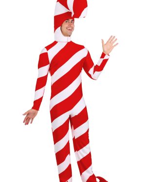 Red Candy Cane Adult Bodysuit