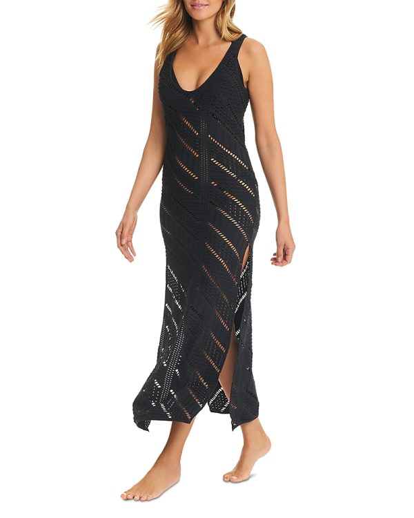 Red Carter Crochet Maxi Dress Swim Cover-Up