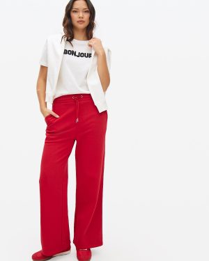 Red Core Wide Leg Joggers