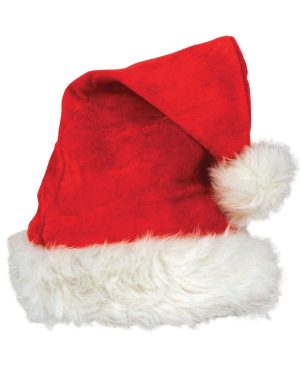 Red Deluxe Velvet Santa Fancy Dress Costume Hat