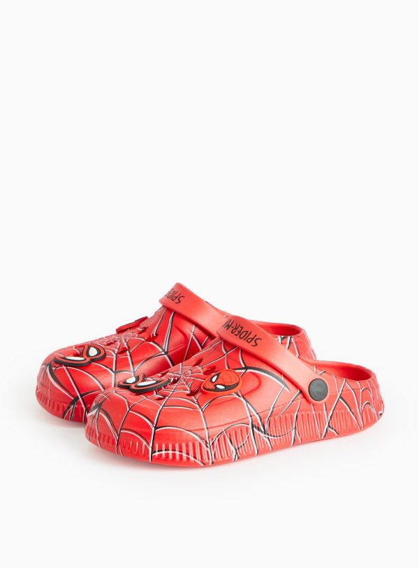 Red Disney Spiderman Red Ankle Strap Clogs - Disney Marvel by Sainsbury's