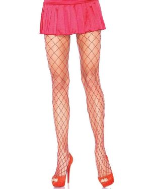 Red Fence Net Women's Tights | Fancy Dress Costume Accessories