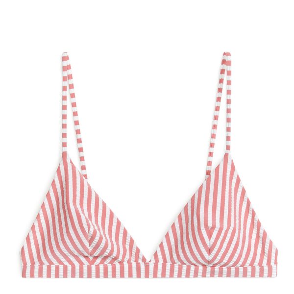 Red Striped Bikini Top