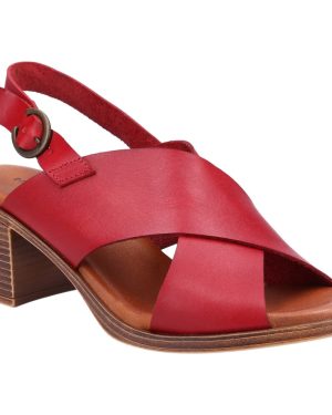 (Red, UK 6) Hush Puppies Gabrielle Womens Ladies Heeled Slingback Sandals