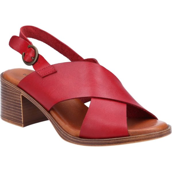 (Red, UK 6) Hush Puppies Gabrielle Womens Ladies Heeled Slingback Sandals