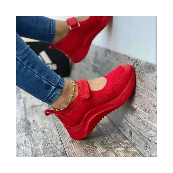 (Red, UK 6) Womens Ladies Wedge Trainers Slingback Sneakers Casual Running Sports Shoes Size