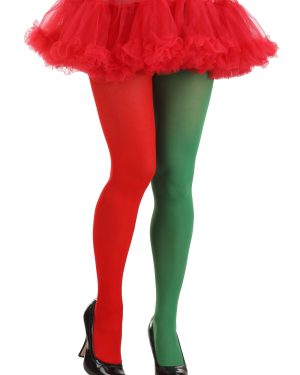 Red and Green Women's Tights
