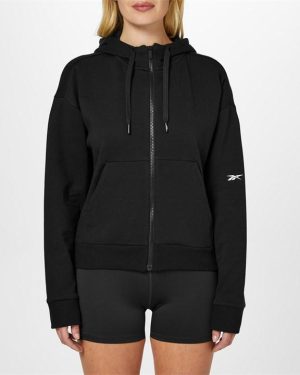 Reebok Dreamblend Cotton Zip Up Hoodie Womens Hoody - Black