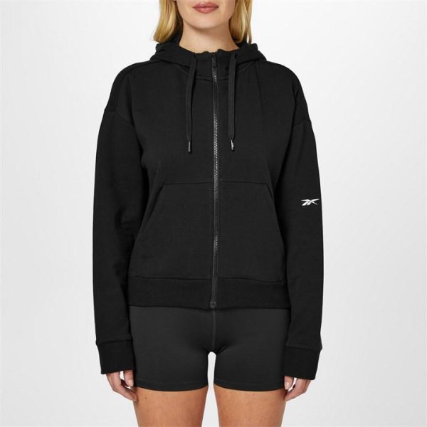 Reebok Dreamblend Cotton Zip Up Hoodie Womens Hoody - Black