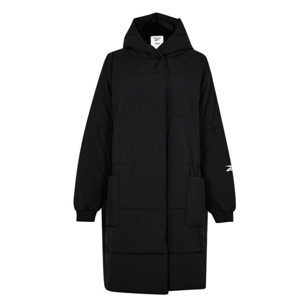 Reebok Studio Padded Long Jacket Womens Puffer - Black