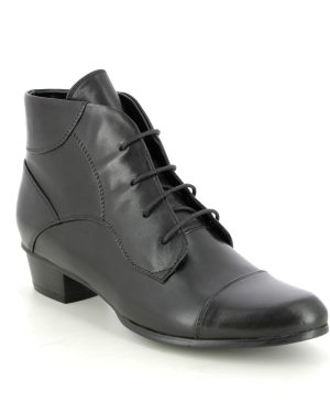 Regarde le Ciel Stefany 123 Lace Black leather Womens Lace Up Boots 0123-003 in a Plain Leather in Size 38